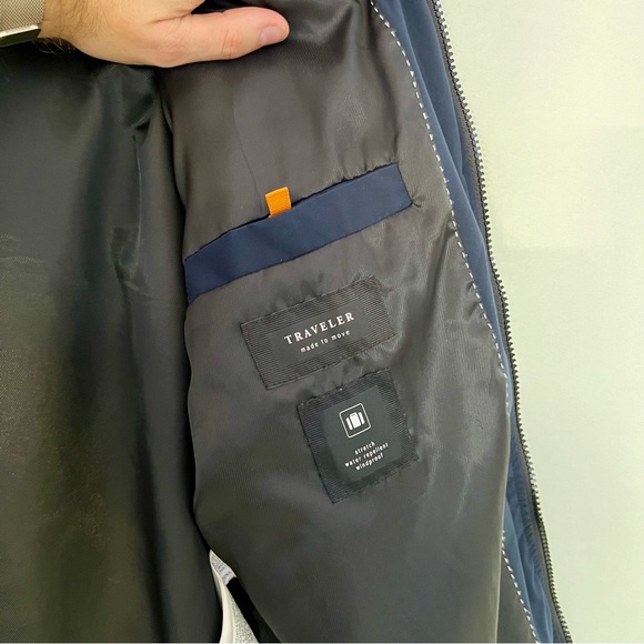 (M) Zara Jacket Navy super lightweight and comfy with zippers and chest pocket - Picture 6 of 6